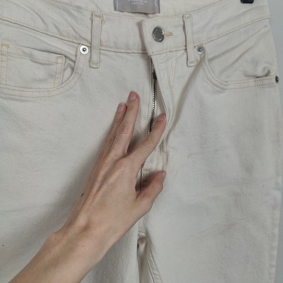 Everlane The Original Cheeky‎ Jean Womens 26 Regular Organic Cotton Ecru Beige - Picture 4 of 12
